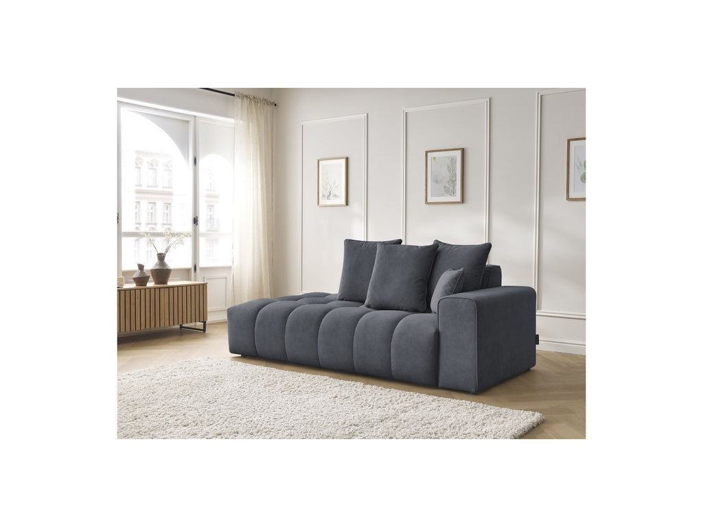 Fixed Straight Ultra-Soft Sofa - Mont-White - Velvet - Right Armrest