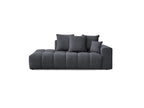 Fixed Straight Ultra-Soft Sofa - Mont-White - Velvet - Right Armrest