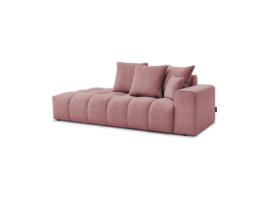 Fixed Straight Ultra-Soft Sofa - Mont-White - Velvet - Right Armrest