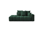 Fixed Straight Ultra-Soft Sofa - Mont-White - Velvet - Right Armrest