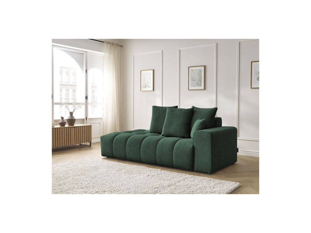 Fixed Straight Ultra-Soft Sofa - Mont-White - Velvet - Right Armrest