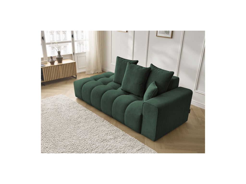 Fixed Straight Ultra-Soft Sofa - Mont-White - Velvet - Right Armrest