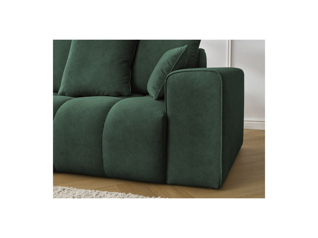 Fixed Straight Ultra-Soft Sofa - Mont-White - Velvet - Right Armrest