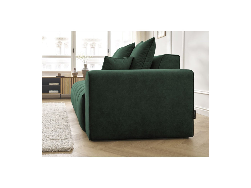 Fixed Straight Ultra-Soft Sofa - Mont-White - Velvet - Right Armrest