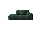 Fixed Straight Ultra-Soft Sofa - Mont-White - Velvet - Right Armrest