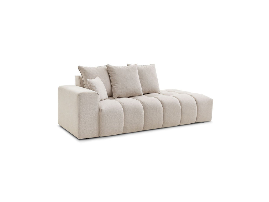 Fixed Straight Sofa - Mont-White - Heathered Fabric - Left Armrest