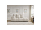 Fixed Straight Sofa - Mont-White - Heathered Fabric - Left Armrest