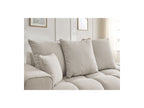Fixed Straight Sofa - Mont-White - Heathered Fabric - Left Armrest