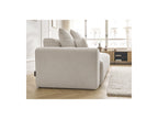 Fixed Straight Sofa - Mont-White - Heathered Fabric - Left Armrest