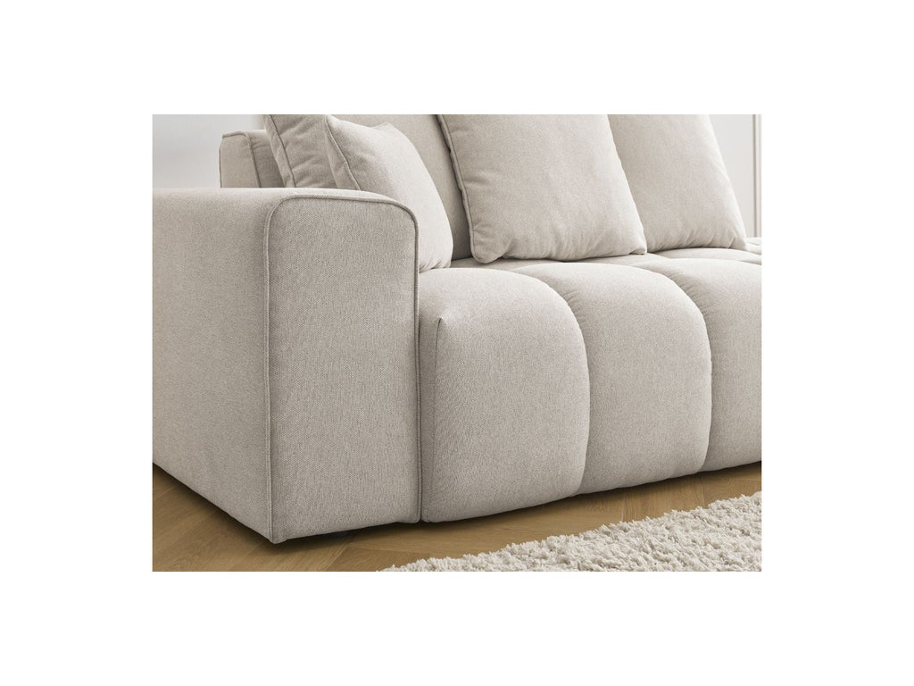 Fixed Straight Sofa - Mont-White - Heathered Fabric - Left Armrest