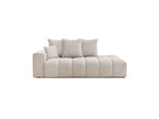 Fixed Straight Sofa - Mont-White - Heathered Fabric - Left Armrest