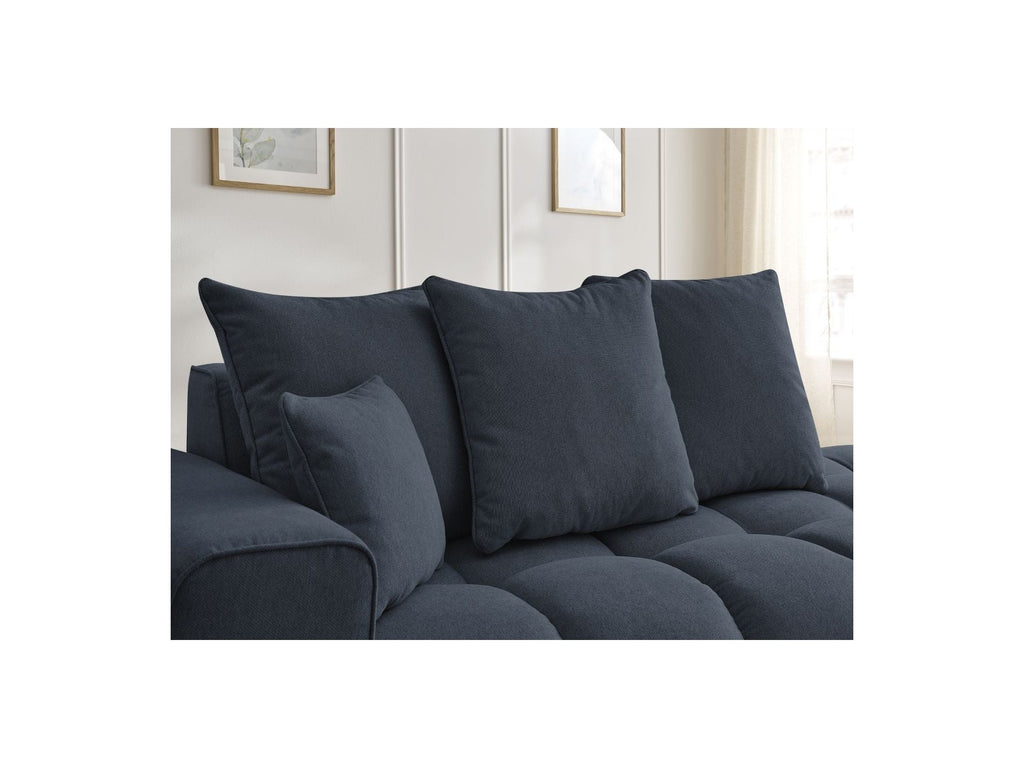 Fixed Straight Sofa - Mont-White - Heathered Fabric - Left Armrest