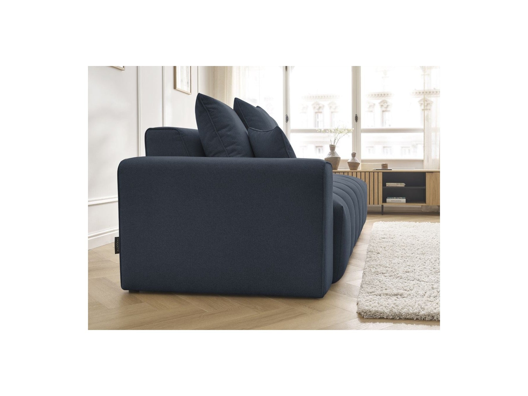 Fixed Straight Sofa - Mont-White - Heathered Fabric - Left Armrest