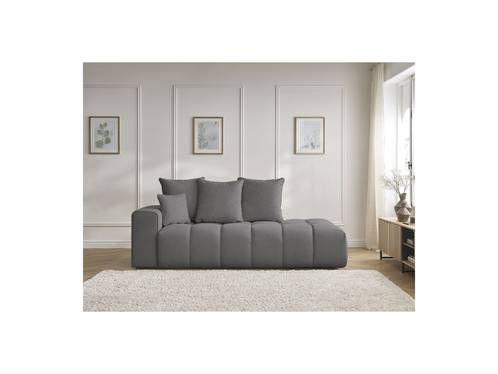 Fixed Straight Sofa - Mont-White - Heathered Fabric - Left Armrest