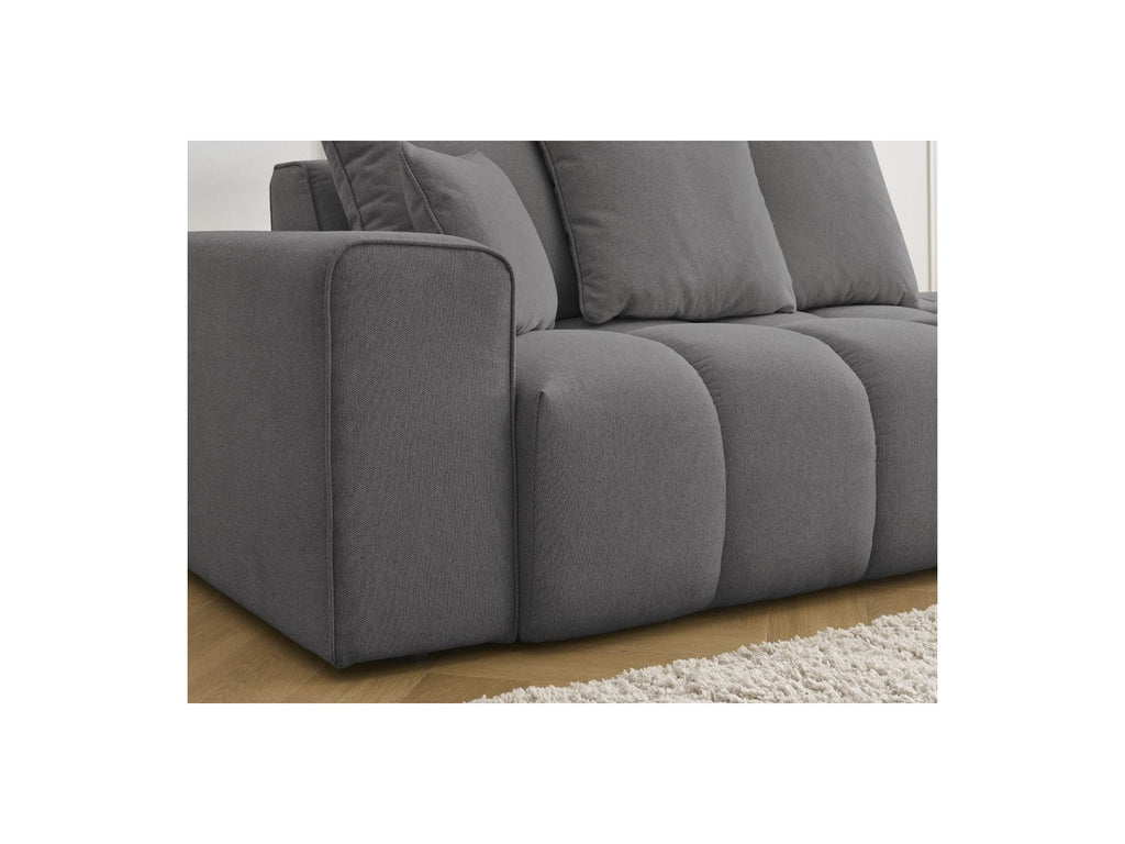 Fixed Straight Sofa - Mont-White - Heathered Fabric - Left Armrest