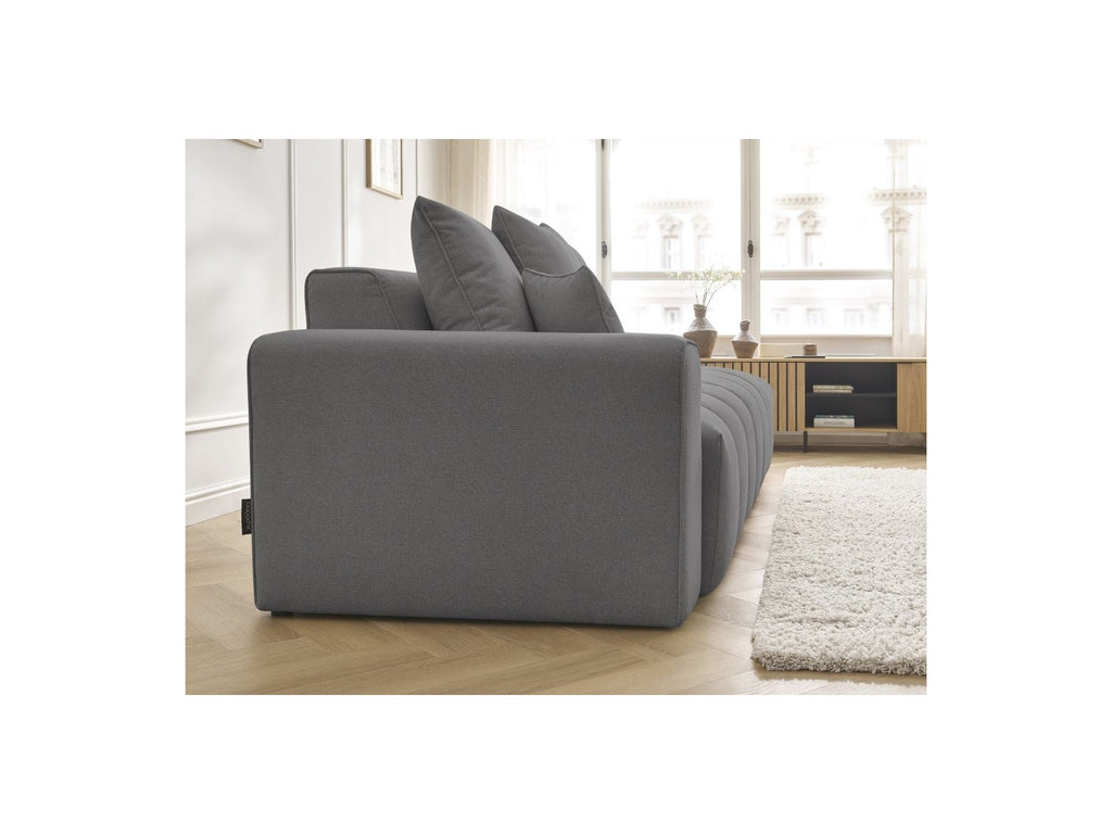 Fixed Straight Sofa - Mont-White - Heathered Fabric - Left Armrest