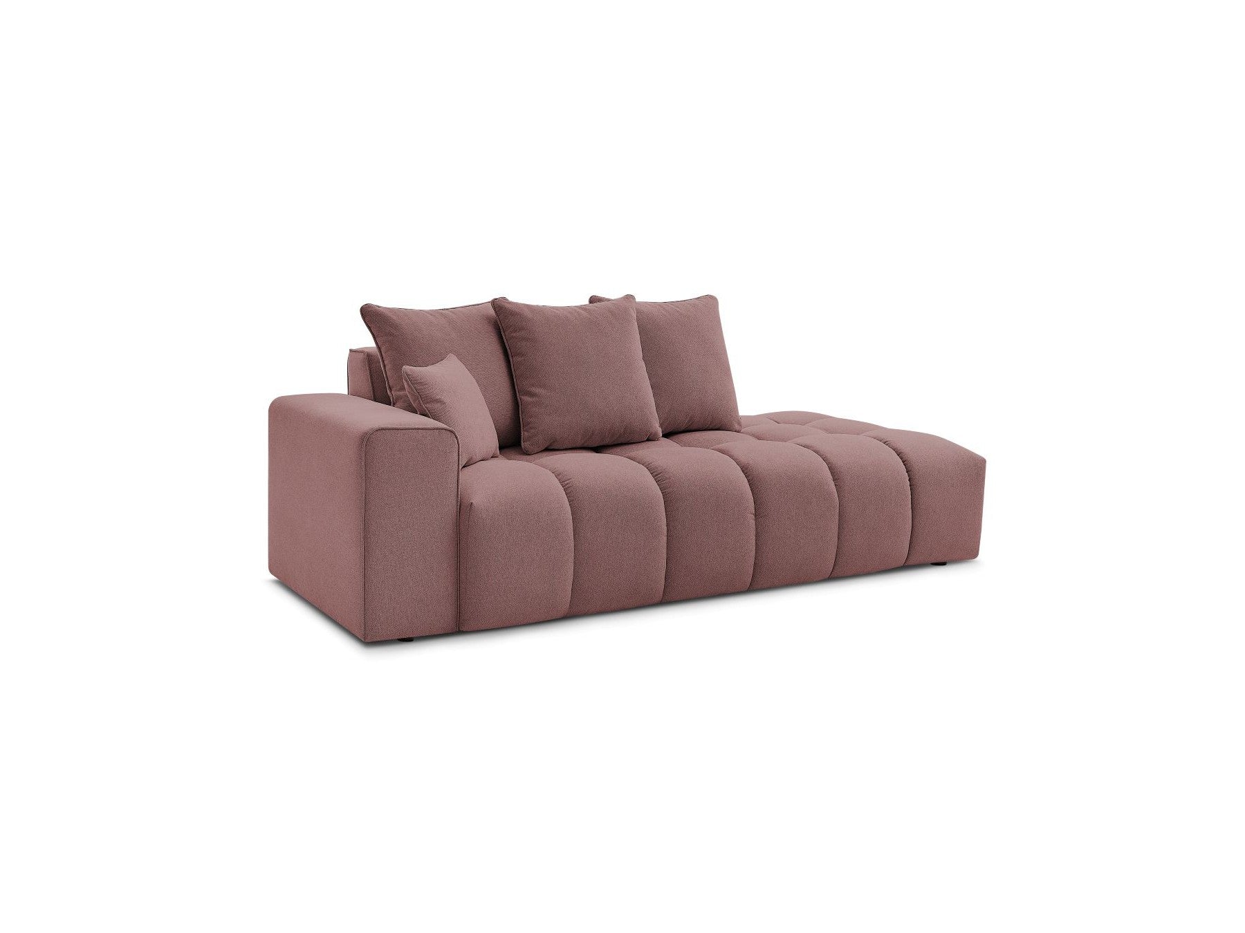 Fixed Straight Sofa - Mont-White - Heathered Fabric - Left Armrest