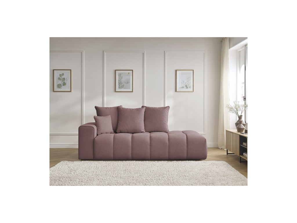 Fixed Straight Sofa - Mont-White - Heathered Fabric - Left Armrest