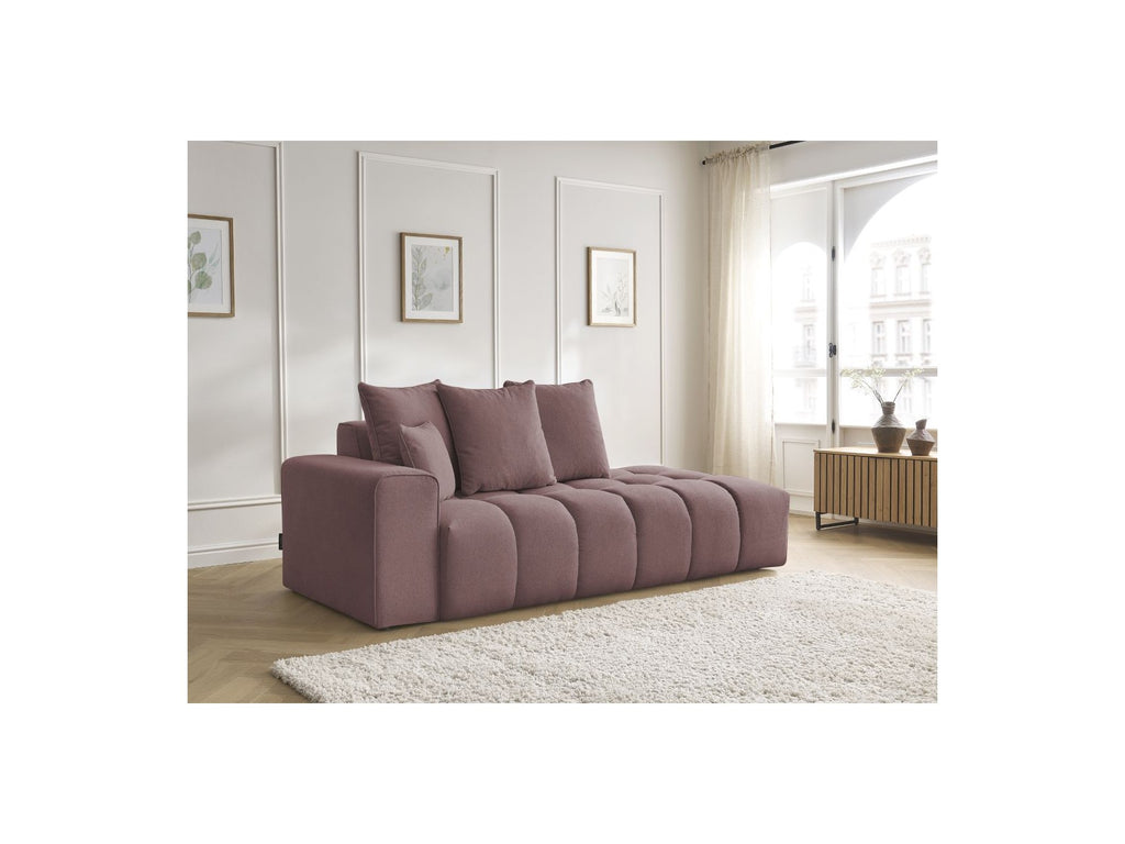 Fixed Straight Sofa - Mont-White - Heathered Fabric - Left Armrest