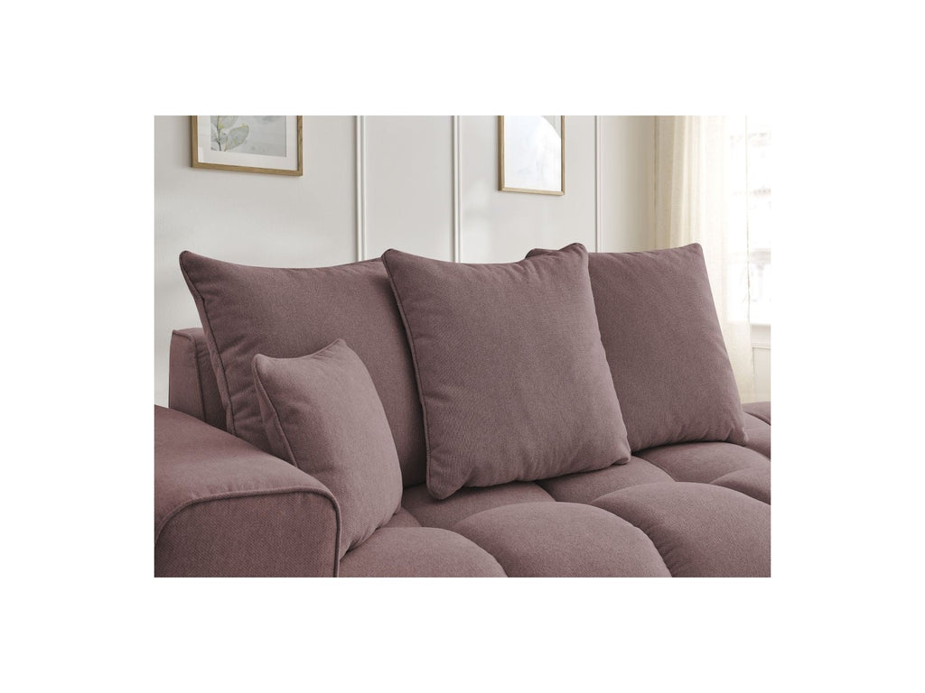 Fixed Straight Sofa - Mont-White - Heathered Fabric - Left Armrest