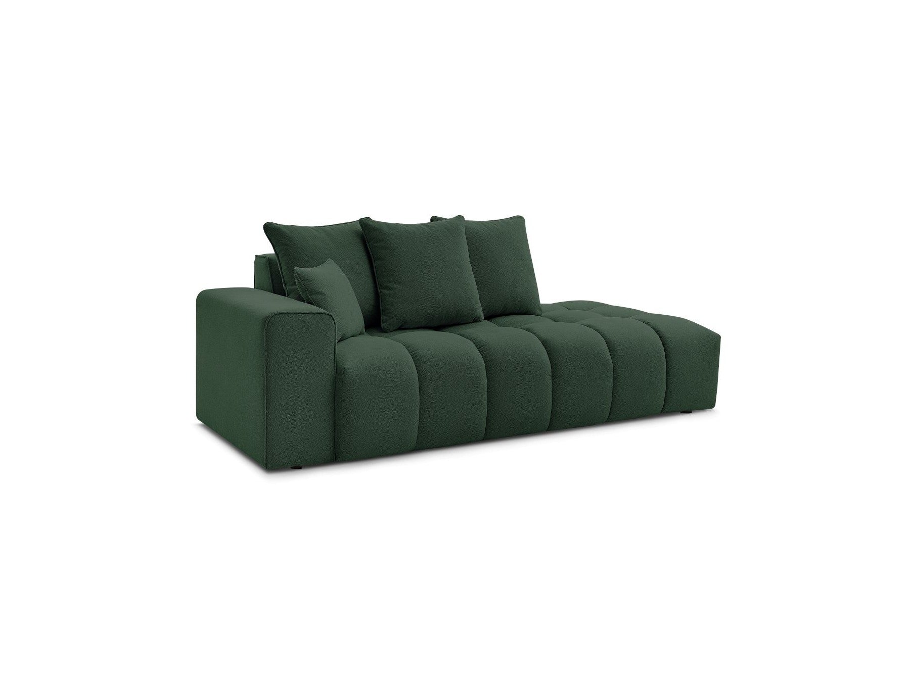 Fixed Straight Sofa - Mont-White - Heathered Fabric - Left Armrest