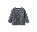 Siggo Quilted Jacket - Greyblue Slub Stripe