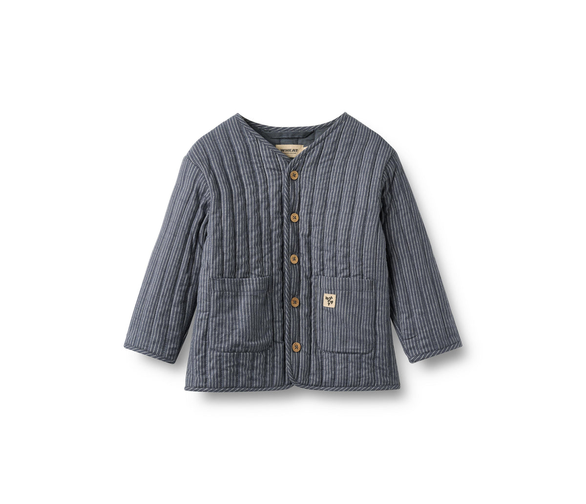 Siggo Quilted Jacket - Greyblue Slub Stripe
