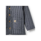 Siggo Quilted Jacket - Greyblue Slub Stripe