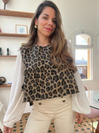 Jeanne Leopard Print Sleeveless Jumper with Side Ties