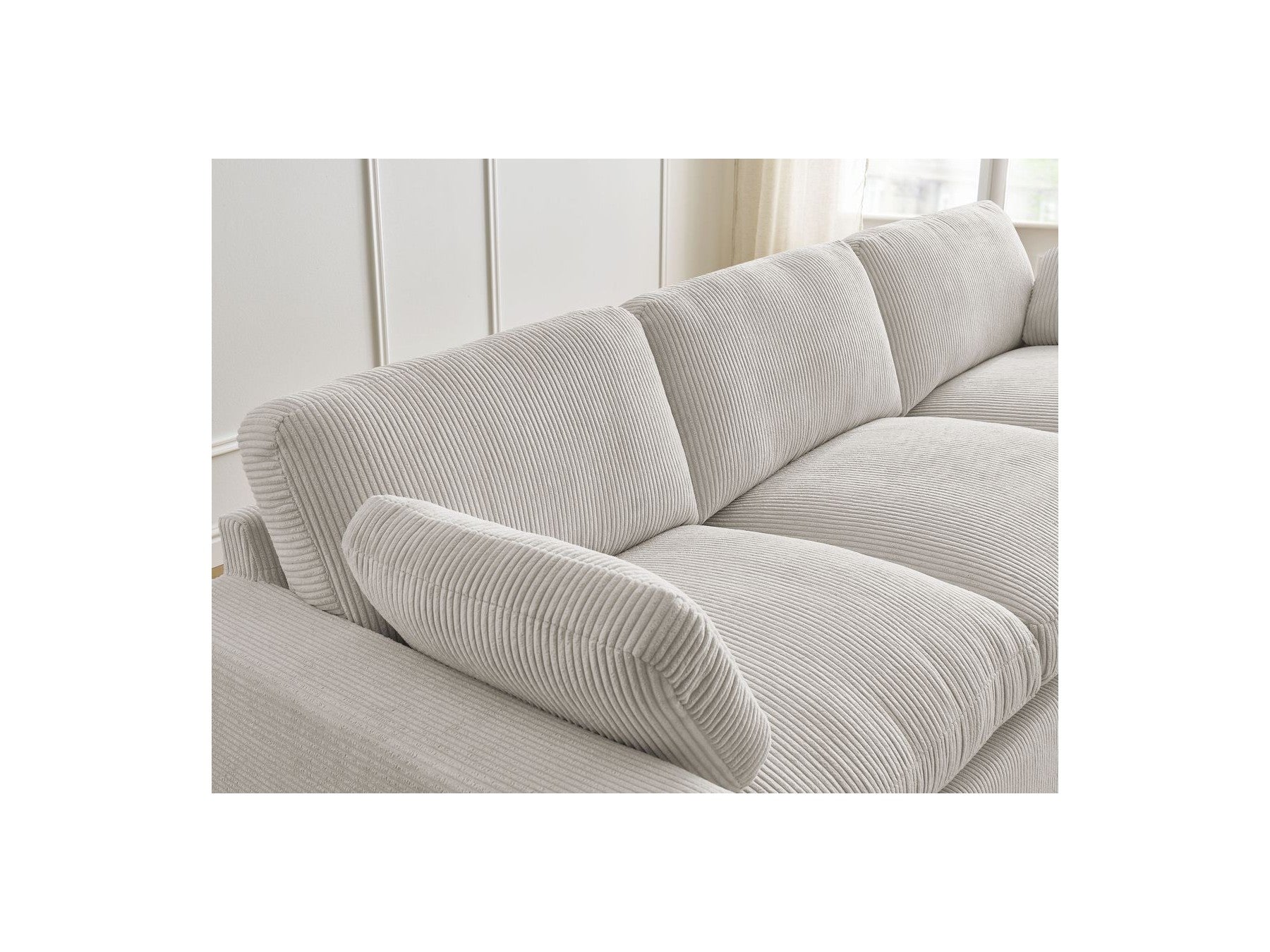 Belair - Canapé Droit Fixe 3 Places - Velours Côtelé