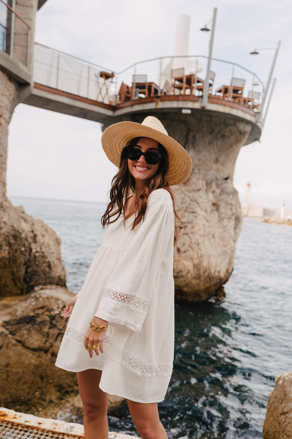 Alicia Linen Viscose White Dress