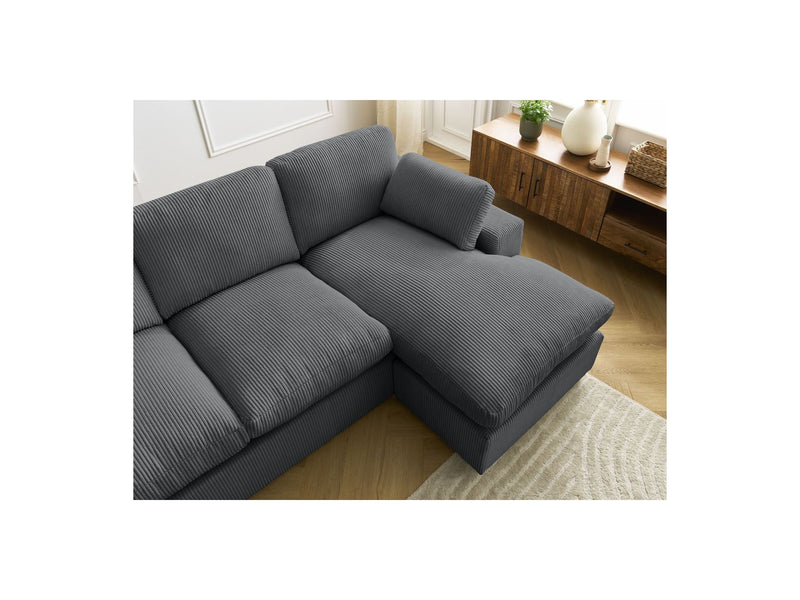 Reversible Compact Corner Sofa - Belair - Corduroy