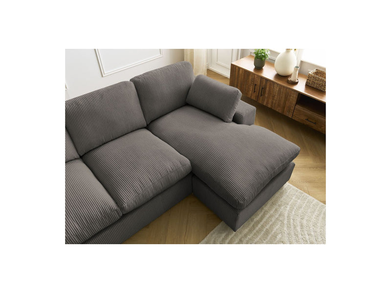 Reversible Compact Corner Sofa - Belair - Corduroy