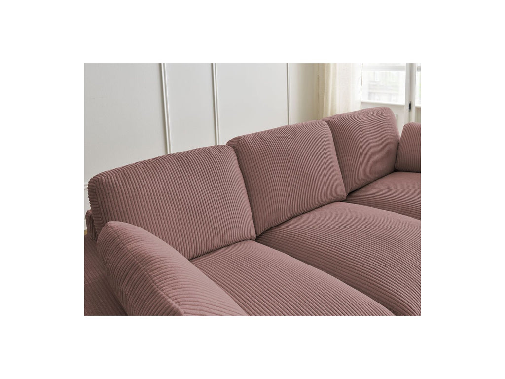 Belair - Canapé Droit Fixe Compact - Velours Côtelé