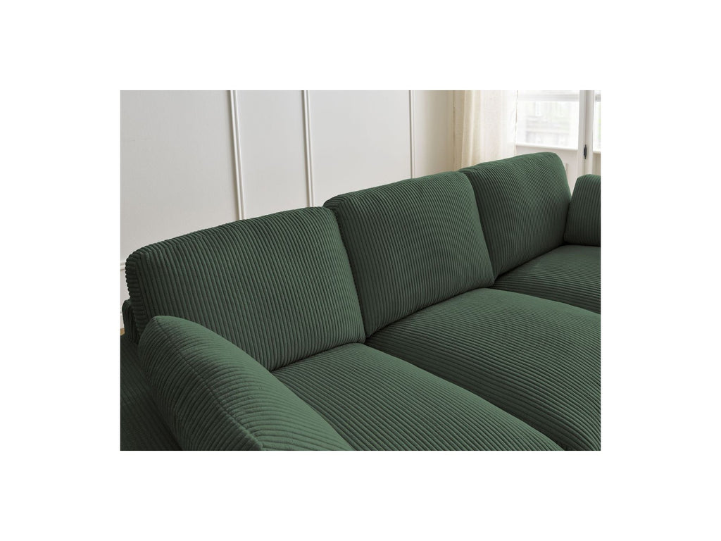 Belair - Canapé Droit Fixe Compact - Velours Côtelé