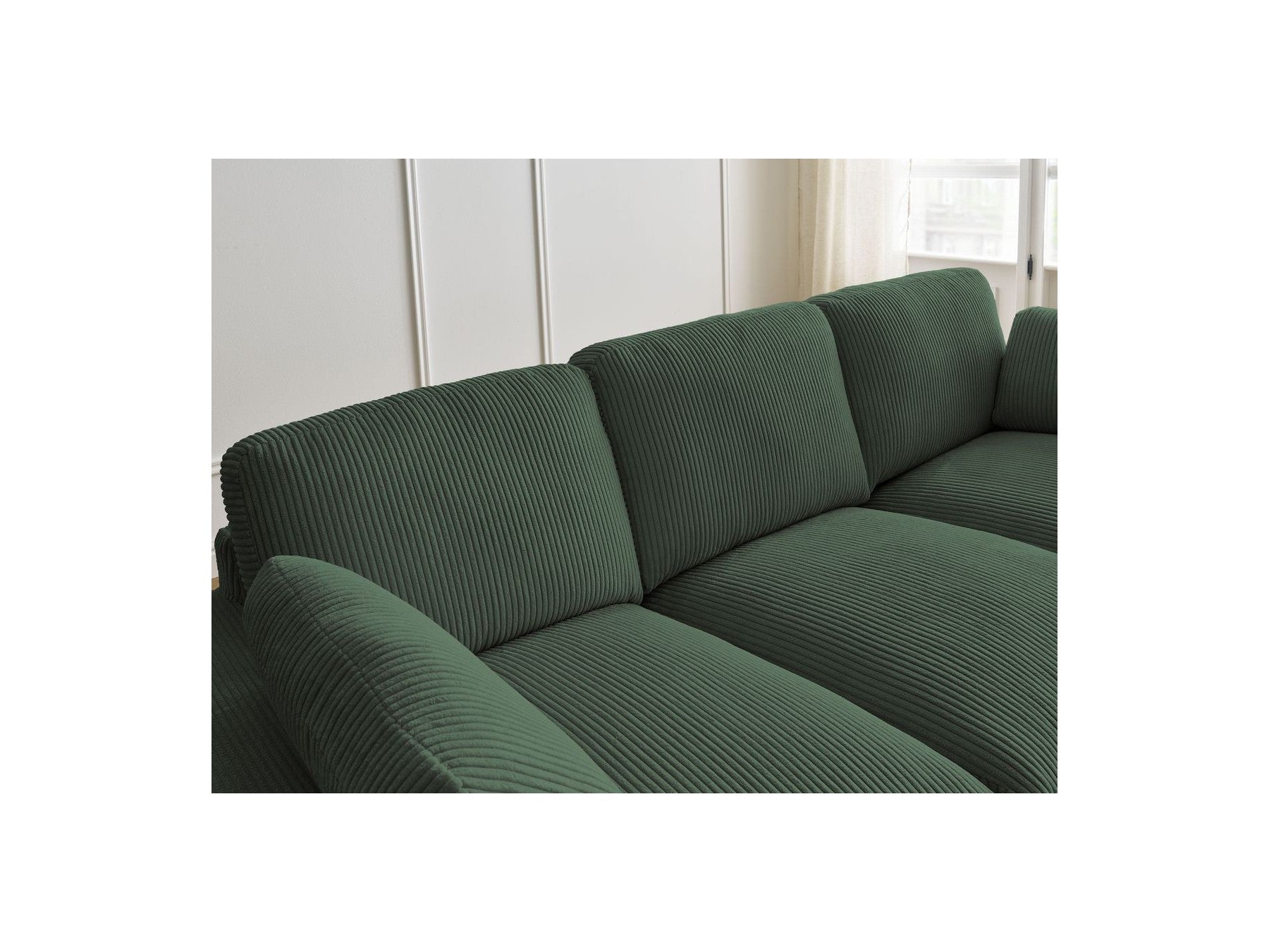 Belair - Canapé Droit Fixe Compact - Velours Côtelé