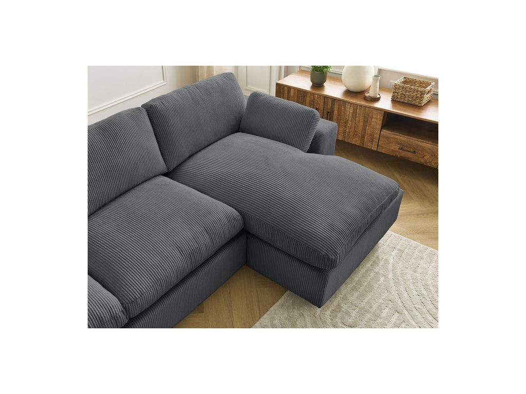 Belair - Canapé D'Angle Réversible - Velours Côtelé