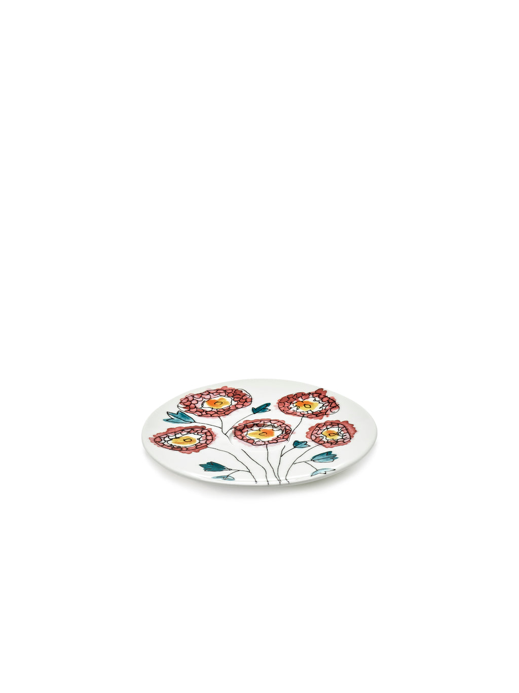 Midnight Flowers - Lot De 2 Soucoupes Pour Tasse À Café Haute - Porcelaine Bone China - Anemone Milk