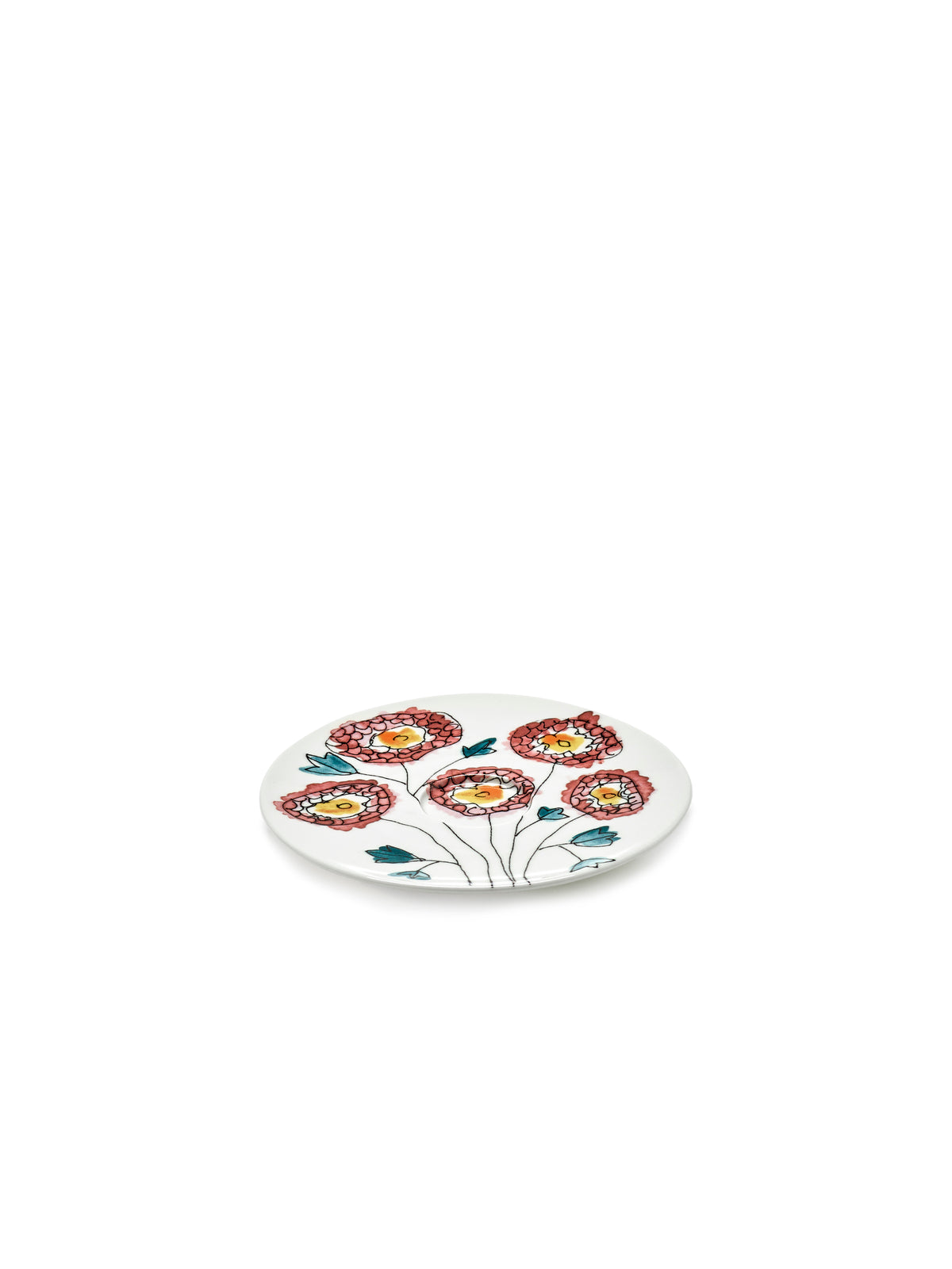 Midnight Flowers - Lot De 2 Soucoupes Pour Tasse À Café Haute - Porcelaine Bone China - Anemone Milk