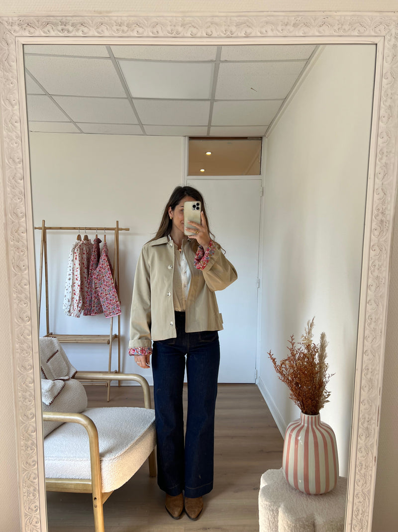 Edith Beige Cotton Liberty Trench Jacket