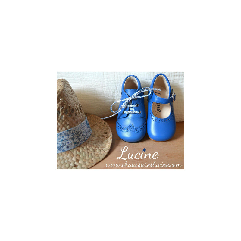 Chaussures Bottillons Adonis Bout Golf - Cuir Bleu Royal - Mixte