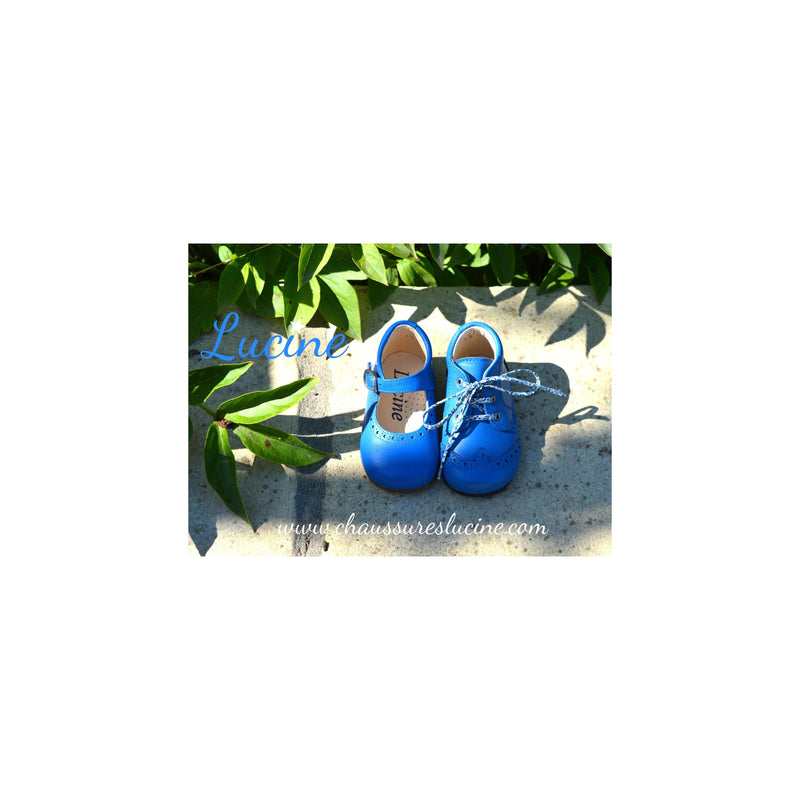 Chaussures Bottillons Adonis Bout Golf - Cuir Bleu Royal - Mixte