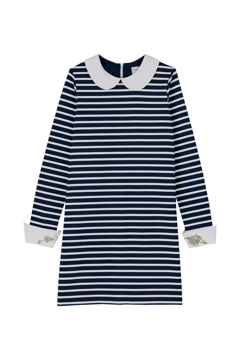 Long-Sleeve Dress - Smoking / Marshmallow - Women
