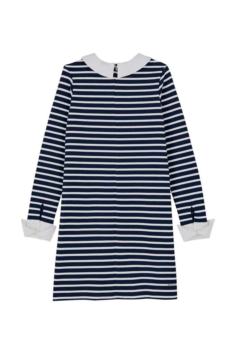 Long-Sleeve Dress - Smoking / Marshmallow - Women