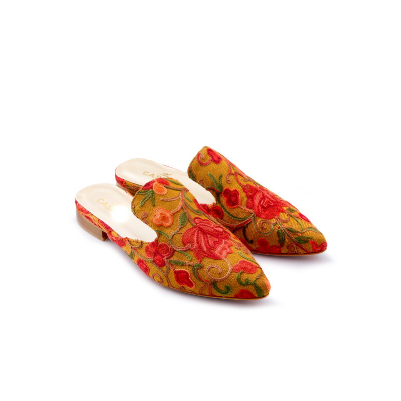 Mules - Suzani Mustard