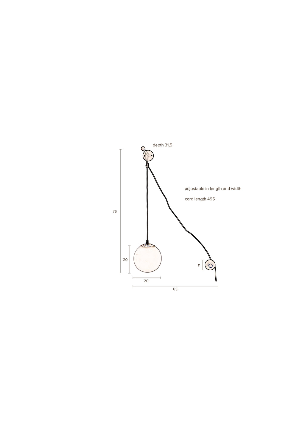 Bulan - Pendant light - Aluminum - White