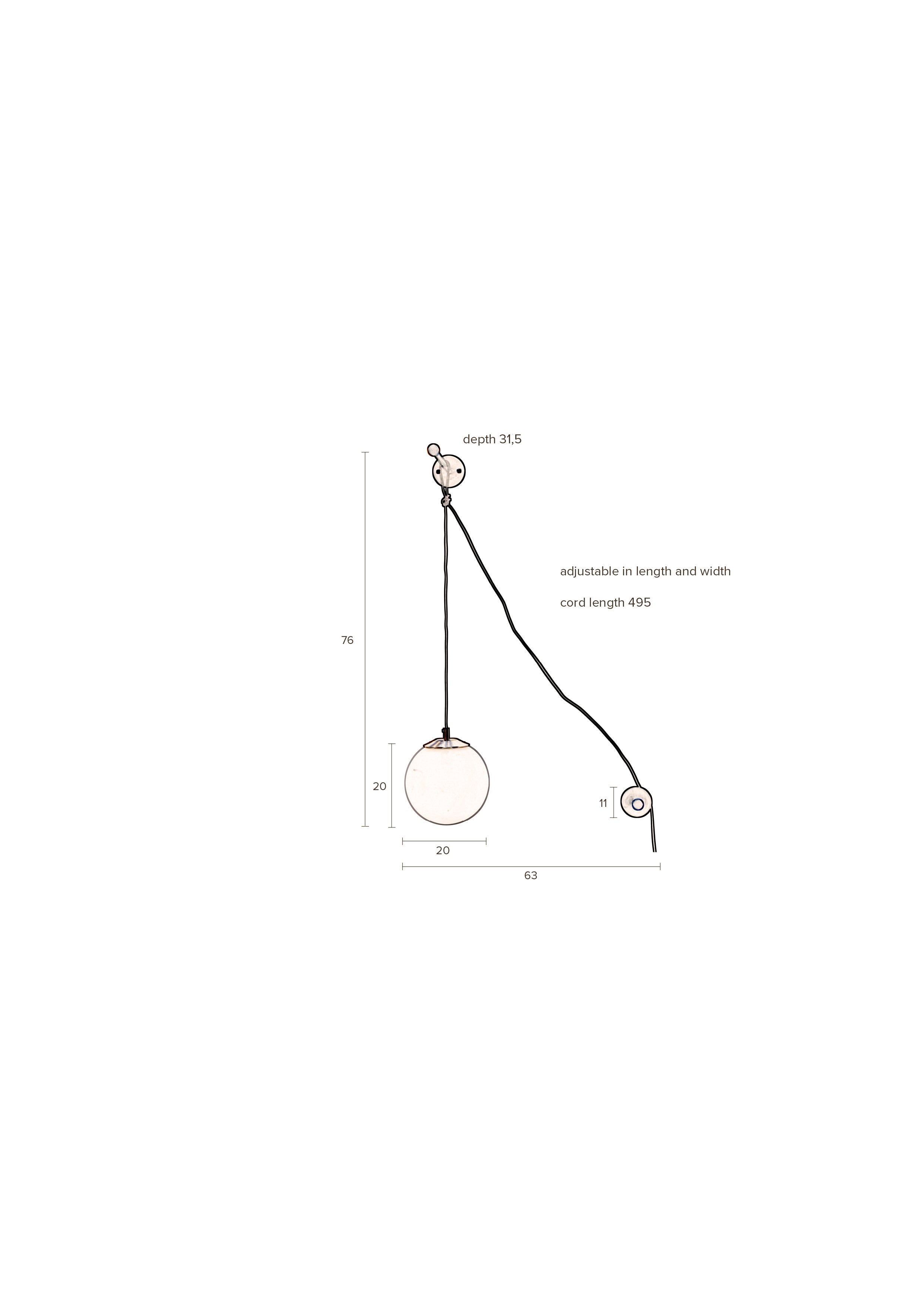 Bulan - Pendant light - Aluminum - White