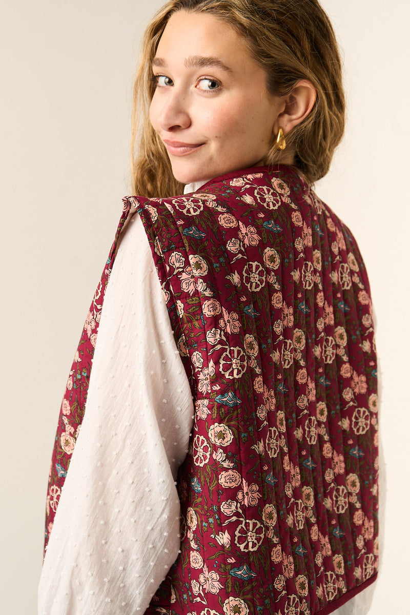 Gilet Daisy Bordeaux
