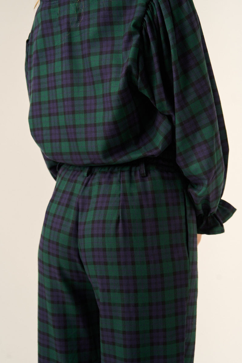 Pantalon Alia Vert Et Bleu Marine