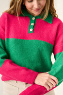 Pull Paola Fuchsia Et Vert